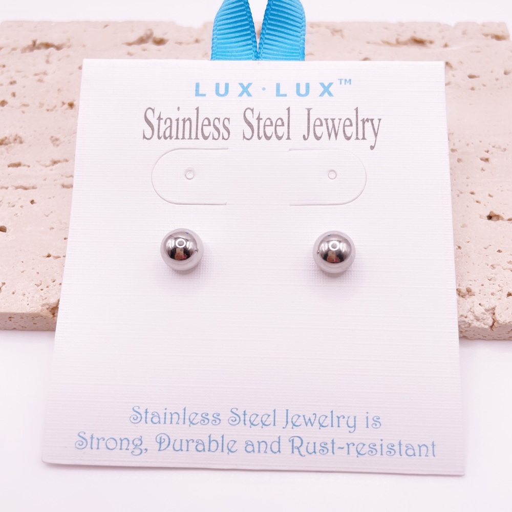 Silver Stainless Steel Stud Earrings